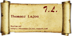 Thomasz Lajos névjegykártya